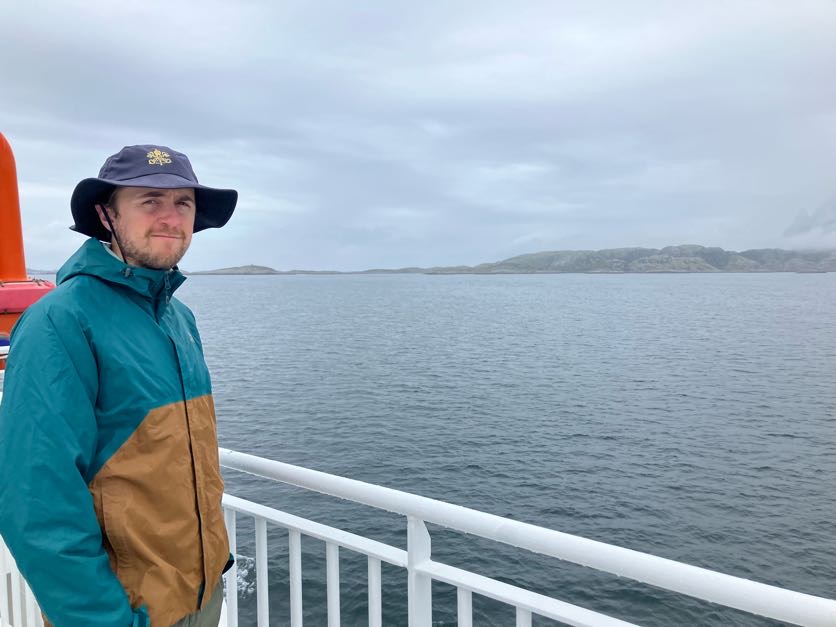 Pat on the ferry